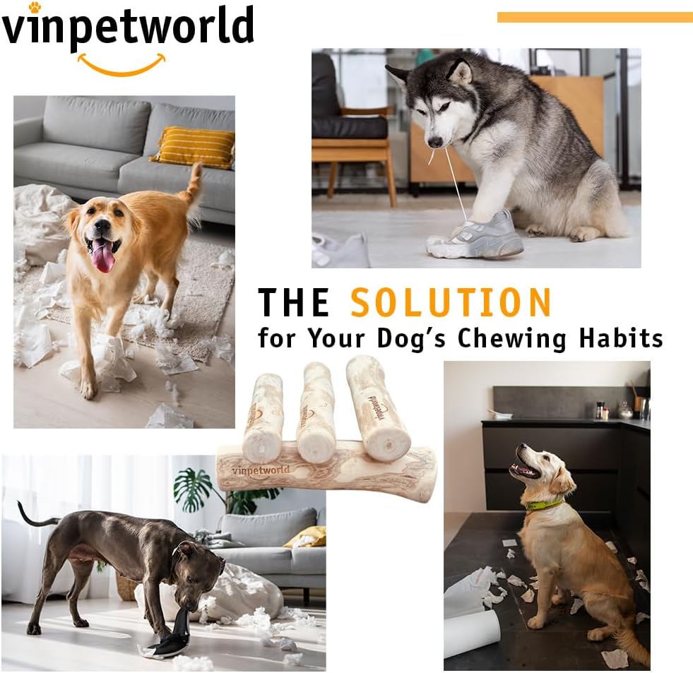 VINPETWORLD – Juguete masticable de madera de café para perros, aumenta la alegría masticable de tu perro con este palo seguro, natural y duradero