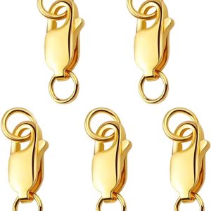 Cierres de langosta para hacer joyas, cierres y cierres de pulsera, 5 cierres de joyería de oro de 18 quilates, cierre de collar, cierres de pinza Cierres de langosta para hacer joyas, cierres y cierres de pulsera, 5 cierres de joyería de oro de 18 quilates, cierre de collar, cierres de pinza
