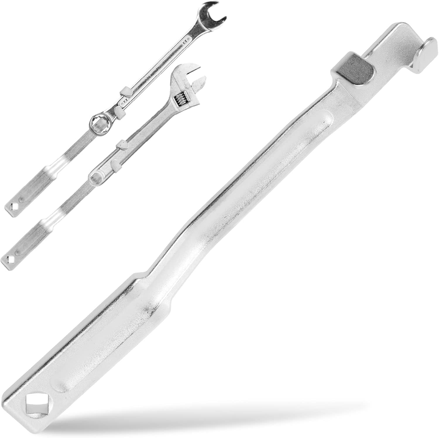 Barra de herramientas extensora de llave, herramienta de extensión de llave extra larga resistente con agujero cuadrado, herramienta amplificador de
