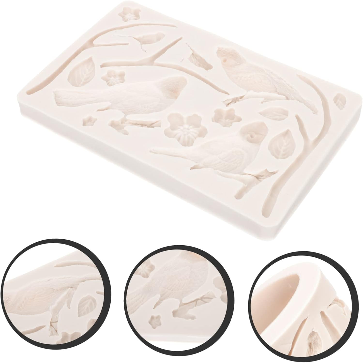Abaodam 2 moldes de silicona para resina silicona flor animal fondant crayón moldes molde de mano molde de resina encantador molde de galletas molde