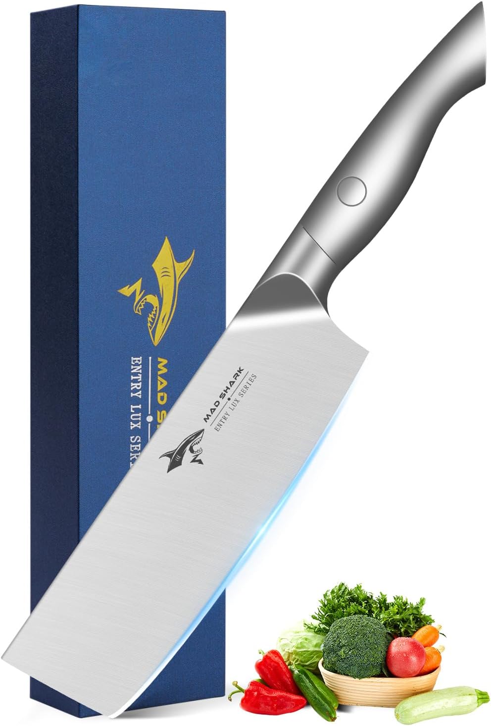 Nakiri – Cuchillo de chef para verduras de 7 pulgadas, cuchillo Usuba afilado, cuchillo multiusos con precisión y belleza, para el hogar y la cocina