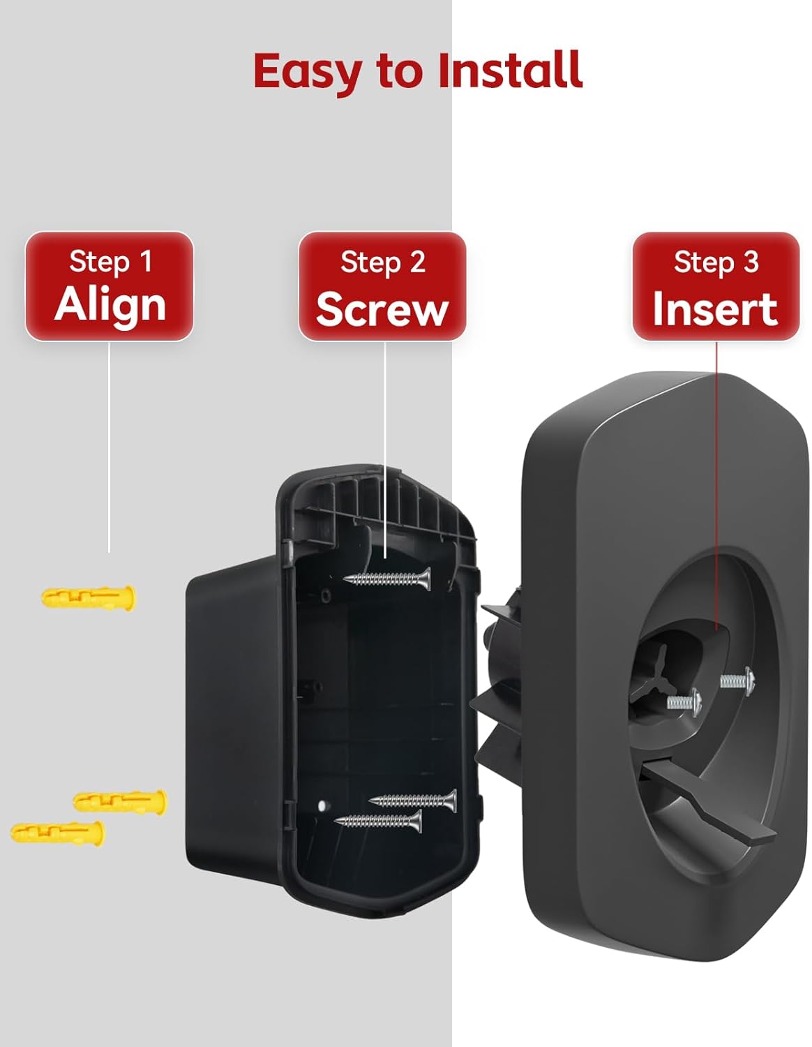 MCEVKELN Soporte para cargador EV Tesla, boquilla para cargador de automóvil, soporte para cables, montaje en pared, tornillos, NACS, negro, soporte