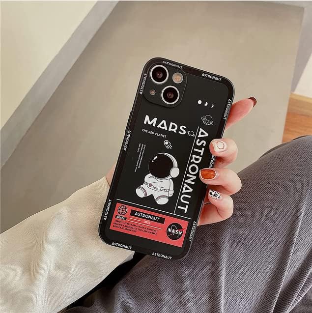 Funda con diseño espacial de astronauta para iPhone 14 (viene con colgante), bonita funda de teléfono de anime de dibujos animados para iPhone