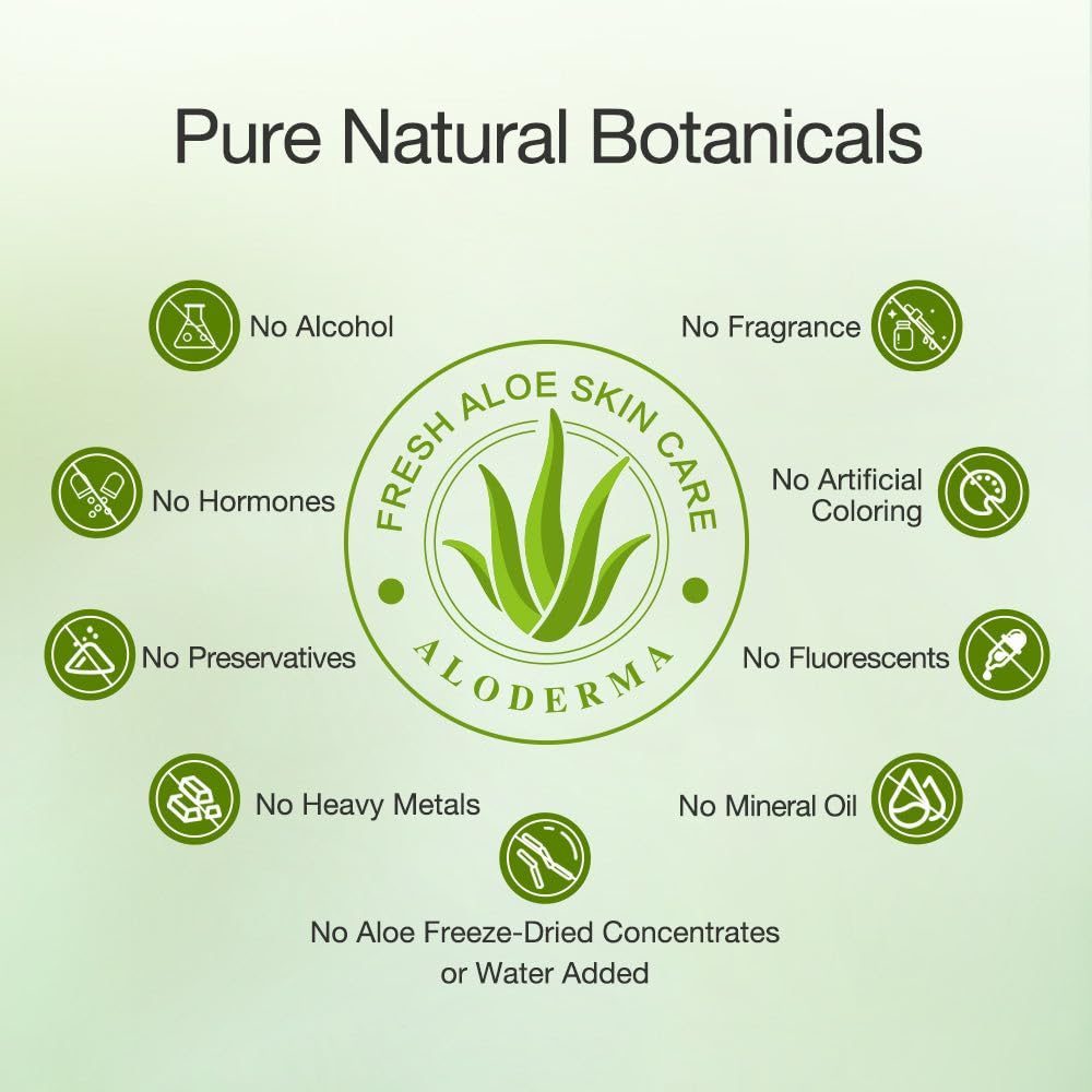 Aloderma Gel orgánico de aloe vera para la piel + aceite de árbol de té, fabricado dentro de las 12 horas de la cosecha, gel de aloe vera puro