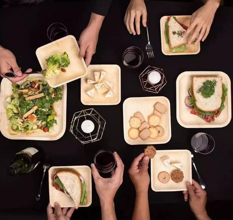 My Sanctuary – Paquete de 20 platos de bambú de 8 pulgadas, platos compostables y biodegradables, alternativa ecológica a los platos de bambú,