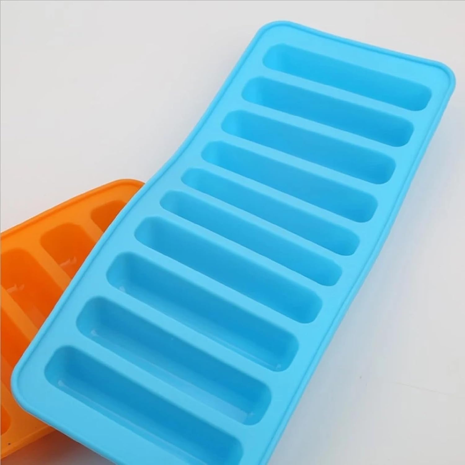Bandeja de cubitos de hielo para congelador, botella de agua estrecha de silicona, bandeja para cubitos de hielo, bandeja flexible para palitos de