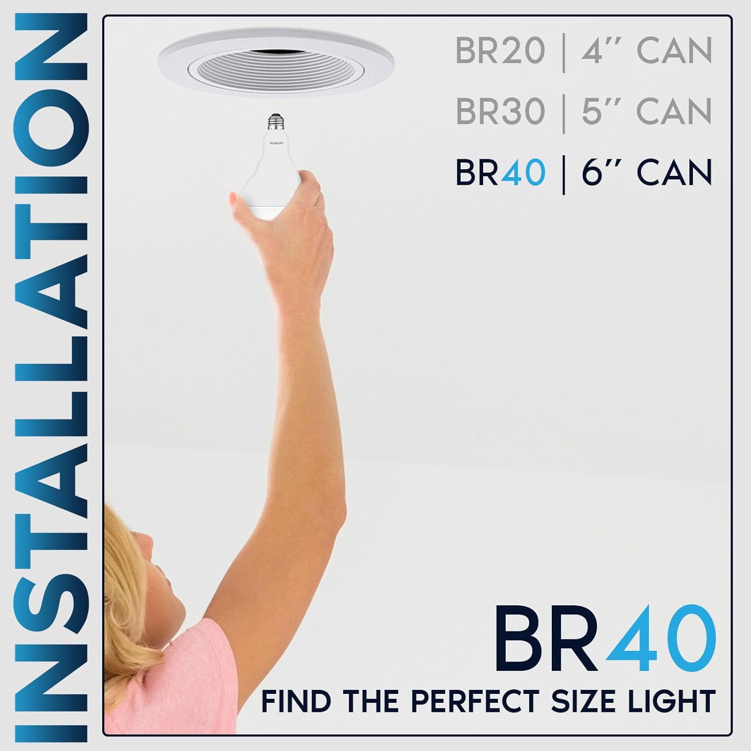 LUXRITE Bombillas LED BR40, equivalente a 85 W, blanco suave de 3000 K, regulable, 1100 lúmenes, bombilla LED de inundación, 13 W, base media E26,
