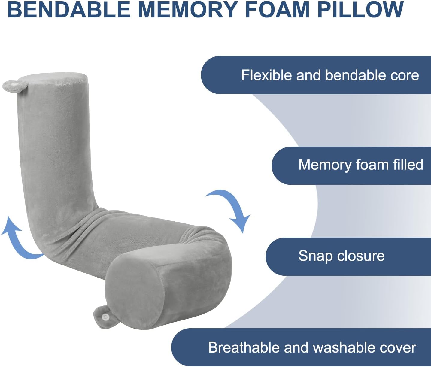 ZOYLEE – Almohada de viaje con espuma viscoelástica para cuello, barbilla, hombro, lumbar y pierna para adultos que viajan en avión, autobús, tren y