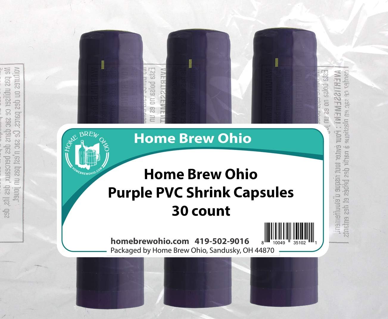 Home Brew Ohio PVC Shrink Cápsulas (30 unidades) (púrpura)