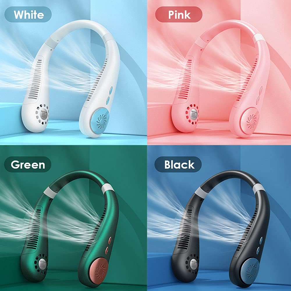 Mini ventilador portátil USB para colgar en el cuello, ventilador de enfriamiento silencioso ventilador de luz portátil USB recargable ventiladores
