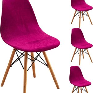 GOSTADY Juego de 4 fundas para sillas de comedor modernas de mediados de siglo, fundas de terciopelo elástico para sillas de comedor, fundas para GOSTADY Juego de 4 fundas para sillas de comedor modernas de mediados de siglo, fundas de terciopelo elástico para sillas de comedor, fundas para