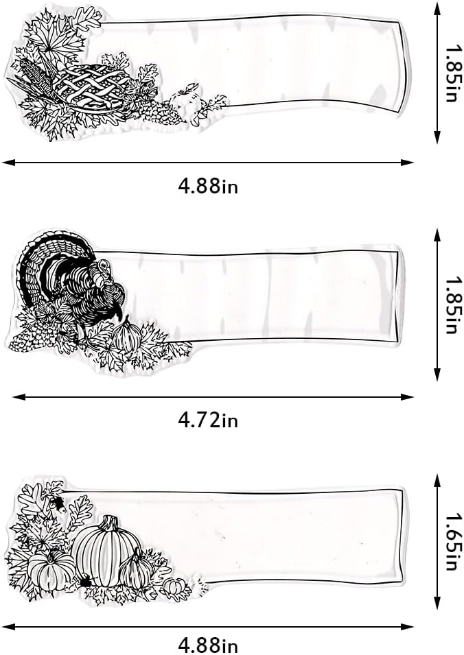 Hying Cartel de Acción de Gracias, sellos transparentes para hacer tarjetas, cosecha de otoño, calabaza, cornucopia, sellos de goma transparente
