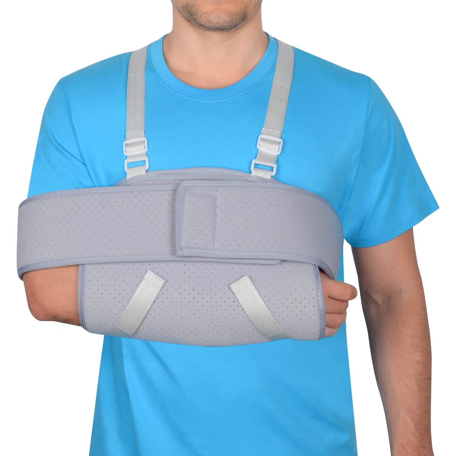 supregear Inmovilizador de hombro ajustable, soporte ergonómico para el hombro, cómodo y transpirable para el día y la noche, soporte de hombro para