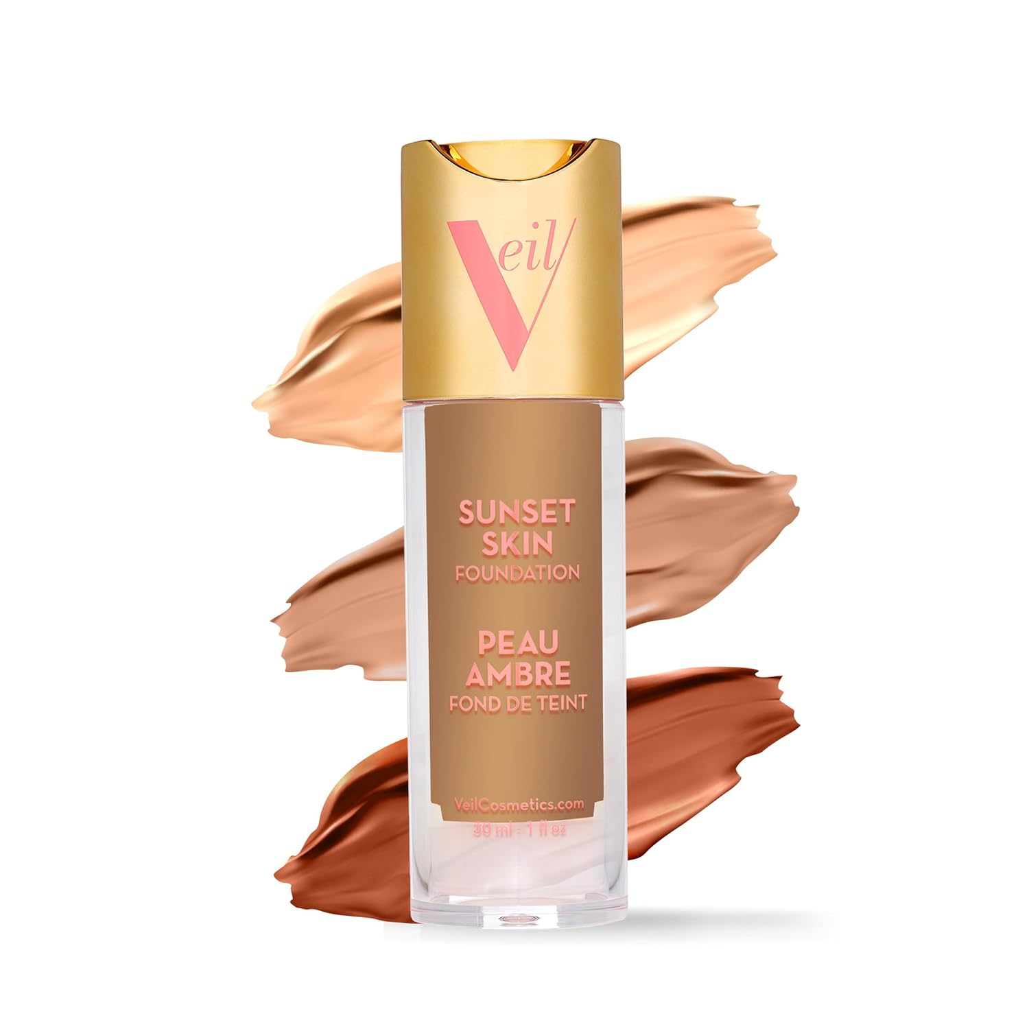 Veil Cosmetics Base líquida Sunset Skin  2N  Cobertura para construir  Resistente al agua, hipoalergénica, sin aceite, libre de crueldad animal y