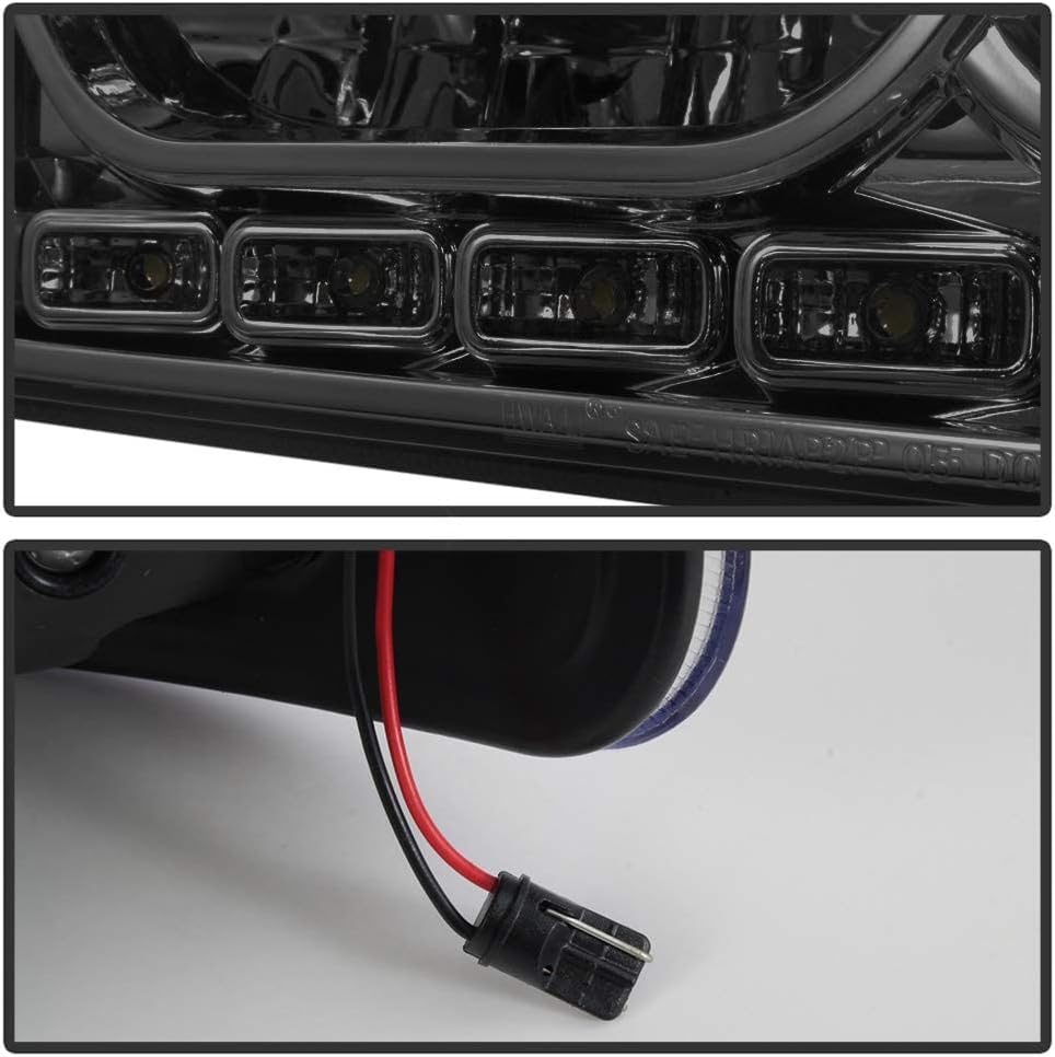 ACANII – Faros delanteros LED ahumados 2006-2010 Dodge Charger DRL con luces de señal de esquina integradas para el lado del conductor y del pasajero