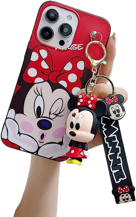 iFiLOVE Funda para Samsung Galaxy Note 20 Ultra Minnie Mouse con correa colgante de dije, para niñas, niños, mujeres, niños, linda pulsera de