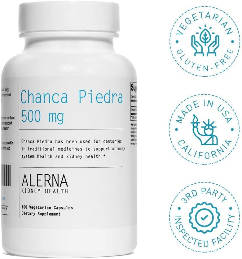 Chanca Piedra 500 mg – Trituradora de cálculos renales, disolvedor, suplemento de apoyo de la vesícula biliar – 100 cápsulas vegetarianas