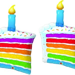 Juego de 2 globos de aluminio para fiesta de cumpleaños de 42 pulgadas con diseño de arco iris Juego de 2 globos de aluminio para fiesta de cumpleaños de 42 pulgadas con diseño de arco iris