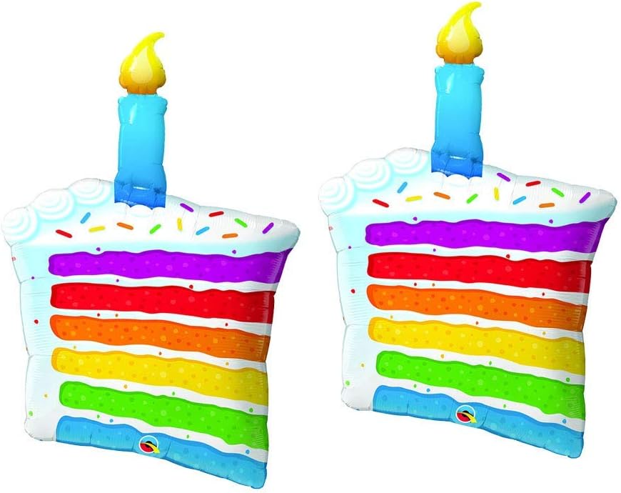 Juego de 2 globos de aluminio para fiesta de cumpleaños de 42 pulgadas con diseño de arco iris