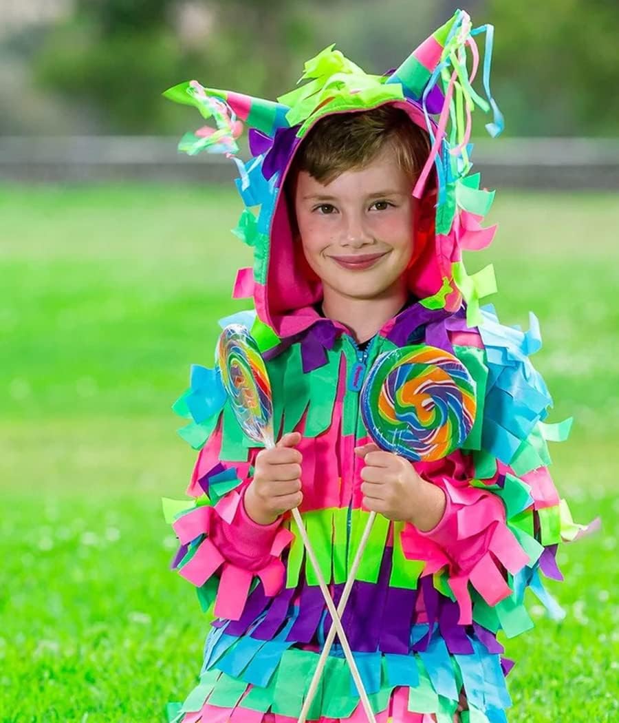 Tipsy Elves Disfraz de piñata de Halloween multicolor brillante para niños, fácil de vacaciones, talla M