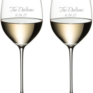 Riedel Veritas ViognierChardonnay – Juego de 2 copas de vino de cristal grabadas personalizadas de 13.05 onzas para Chardonnay, Pinot Grigio, Riedel Veritas ViognierChardonnay – Juego de 2 copas de vino de cristal grabadas personalizadas de 13.05 onzas para Chardonnay, Pinot Grigio,