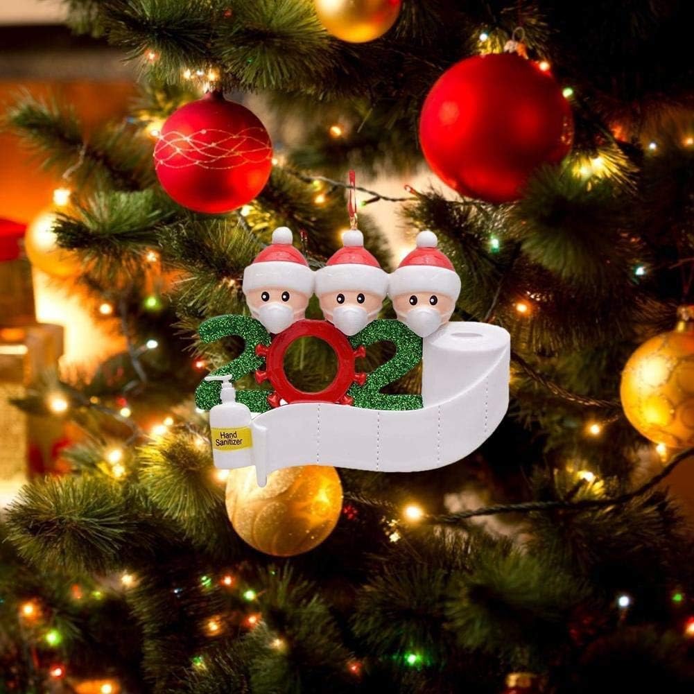 XYZ Juego de 3 adornos de Navidad personalizados para celebraciones de cuarentena, adornos colgantes decorativos personalizados para decoración del