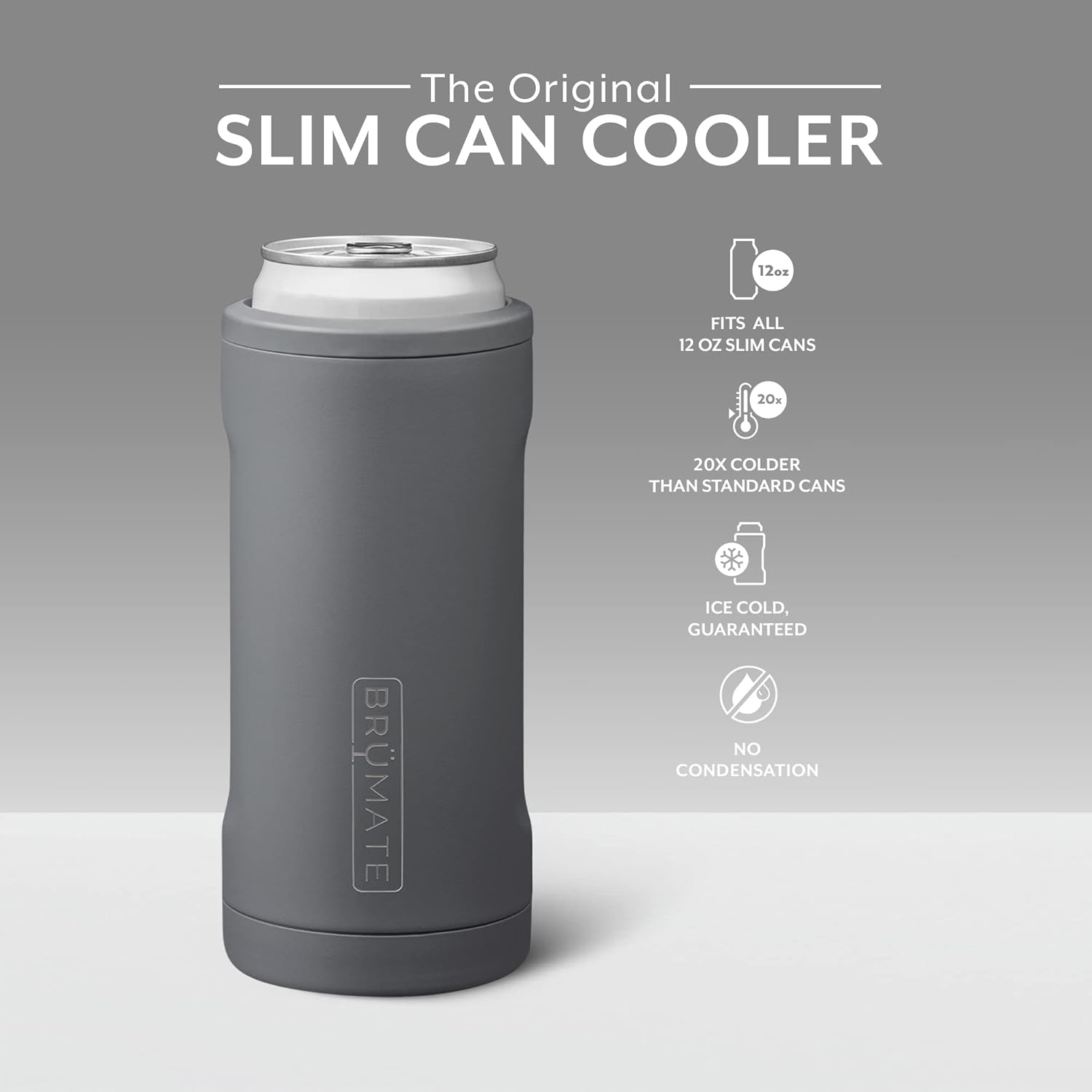 BrüMate Hopsulator Slim – Enfriador de latas aislado, para latas delgadas de 12 onzas, soporte para bebidas de acero inoxidable aislado, para