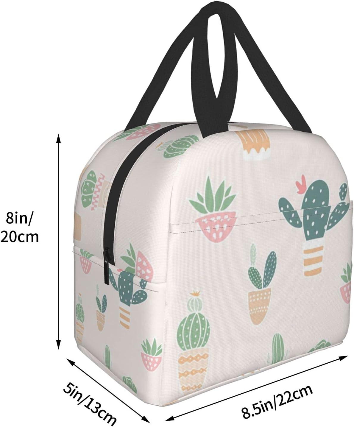 Lonchera térmica reutilizable, bolsa de almuerzo con bolsillo frontal para niños, niñas, mujeres, hombres, escuela, picnic, oficina, trabajo, lindo
