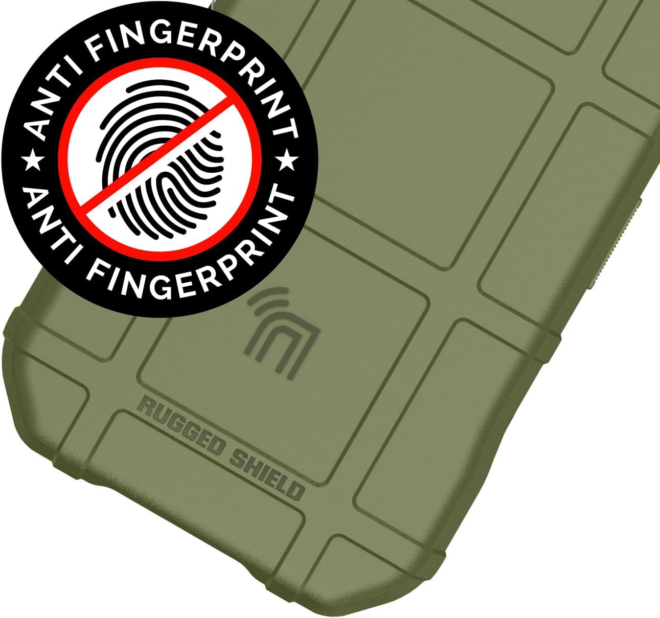 Nakedcellphone Serie Special Ops compatible con Kyocera DuraForce Pro 3, funda protectora resistente contra huellas, textura de agarre mate, verde