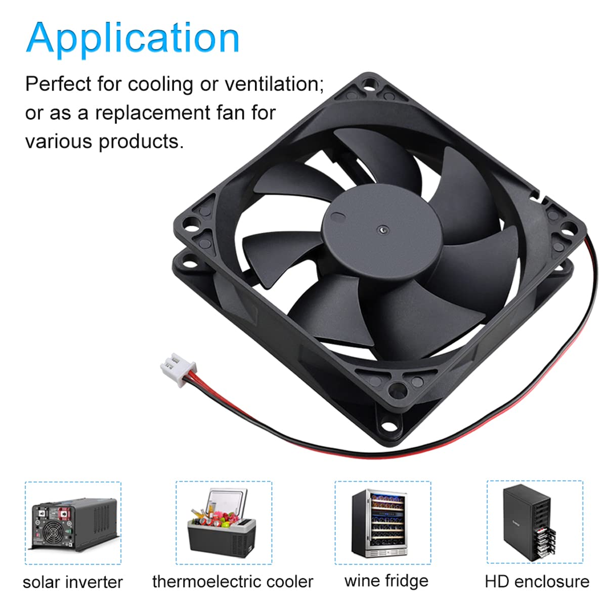 GDSTIME 3.150 in x 0.787 in 8020 12V DC sin escobillas ventilador de enfriamiento manga rodamiento 2Pin