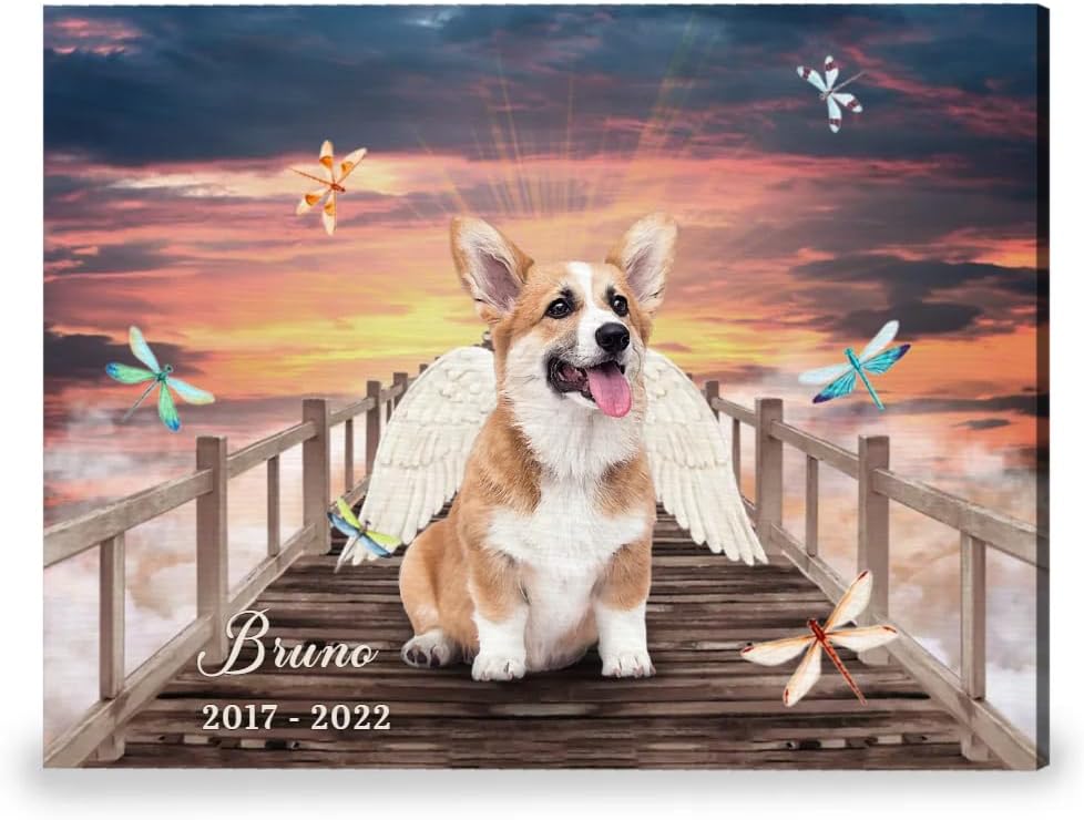 Lienzo conmemorativo personalizado para los amantes de los perros, póster de fotos de perro en lienzo en memoria amorosa, regalos conmemorativos
