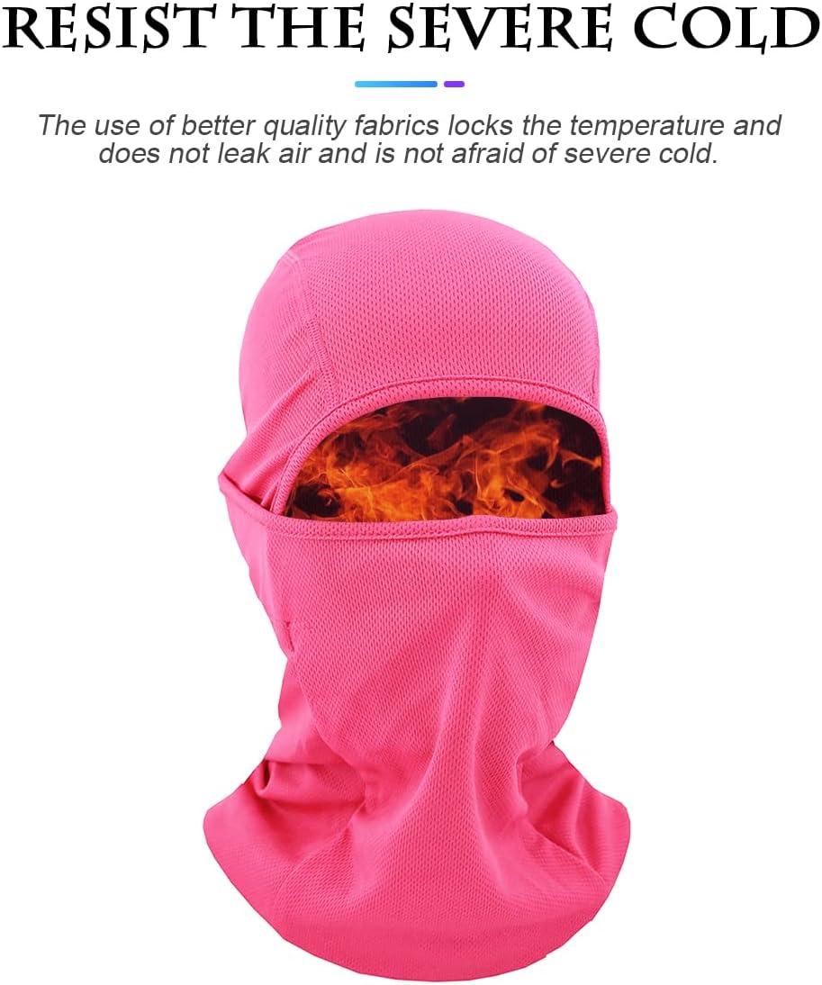 Pasamontañas, máscara facial completa de invierno para hombres y mujeres, esquí, snowboard, motocicleta, protección UV (rojo rosa)