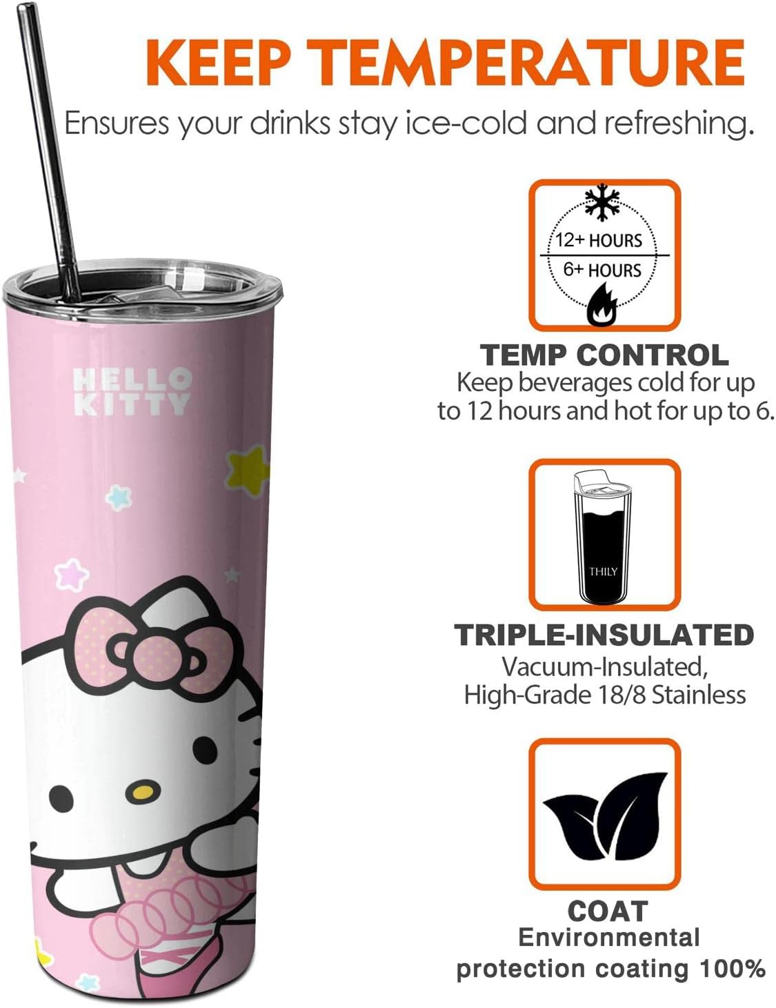 Vaso de agua para adultos, botella de agua de doble pared para niños, taza de café rosa de 20 onzas, regalo para niñas y mujeres