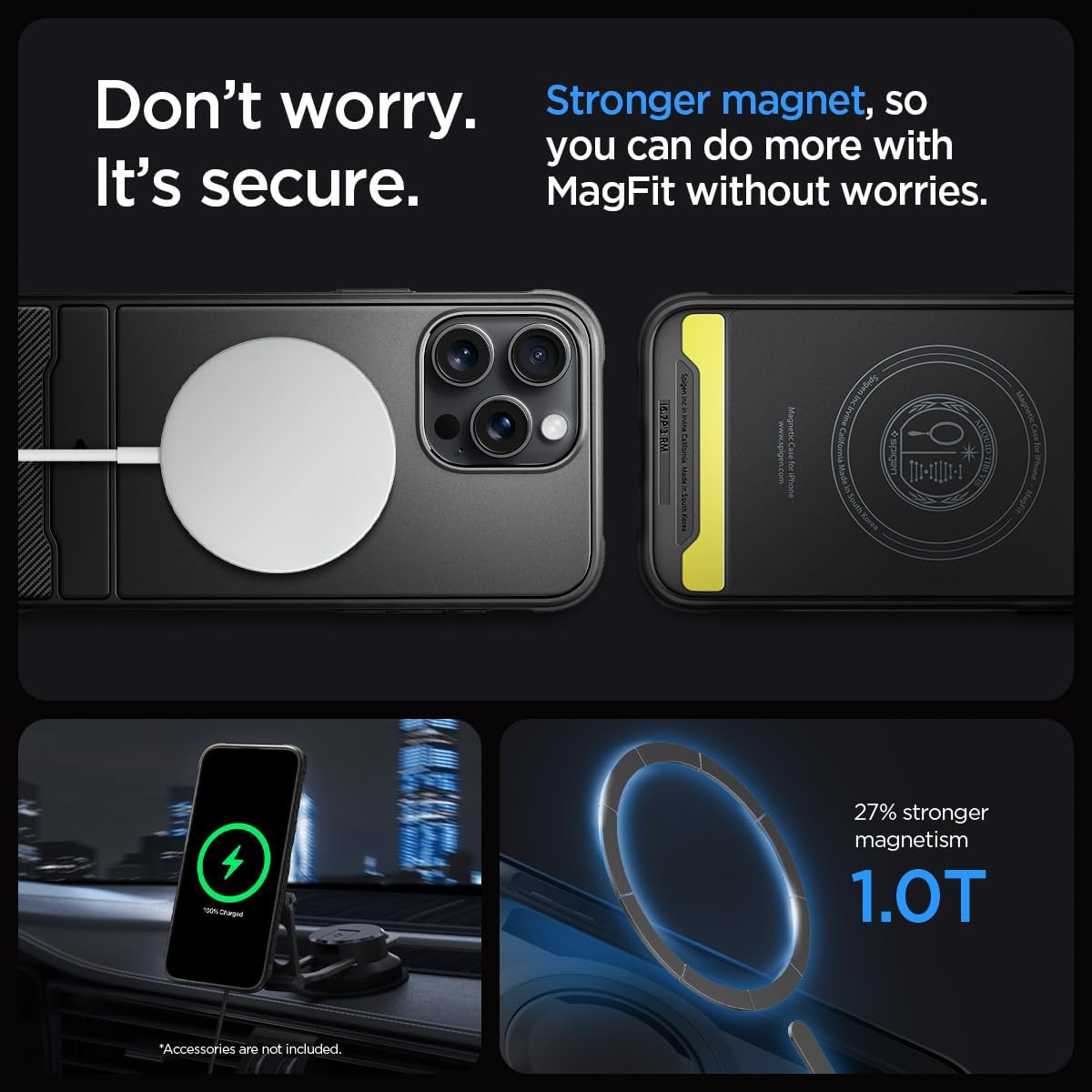 Spigen MagFit – Funda magnética resistente diseñada para iPhone 15 Pro Max, tecnología de protección extrema compatible con MagSafe (2023), color