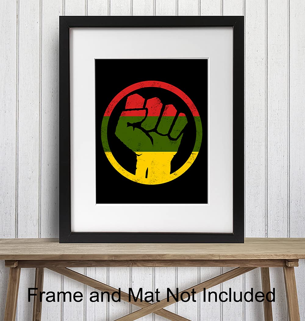Black Art – African American Wall Art – Black Power – Black Lives Matter Sign – Afro American Flag – Civil Rights Room Decor, Home Decorations –