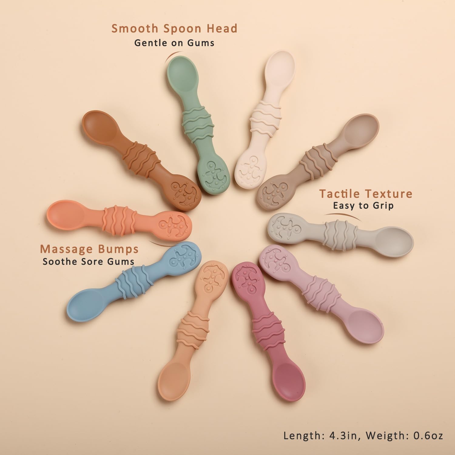 Utensilios de silicona para bebés de 6 a 12 meses, cucharas de entrenamiento de silicona suave y taza de entrenamiento pequeña de 4 onzas para