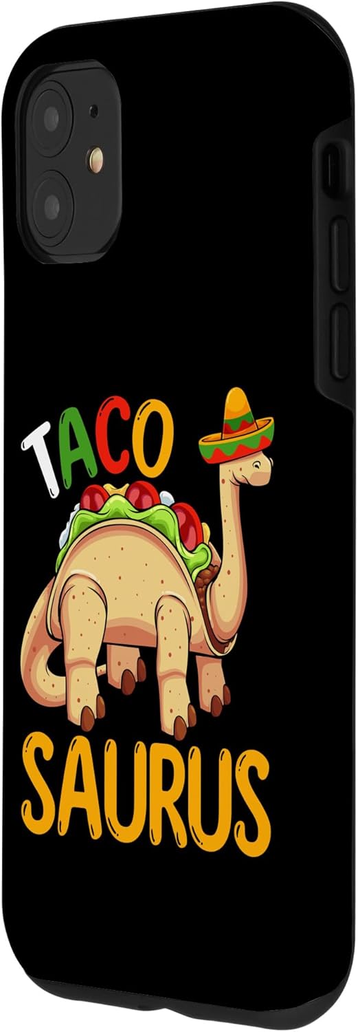Carcasa mexicana para iPhone 11 Tacosaurus Taco Dinosaur Cool Dino Cinco De Mayo