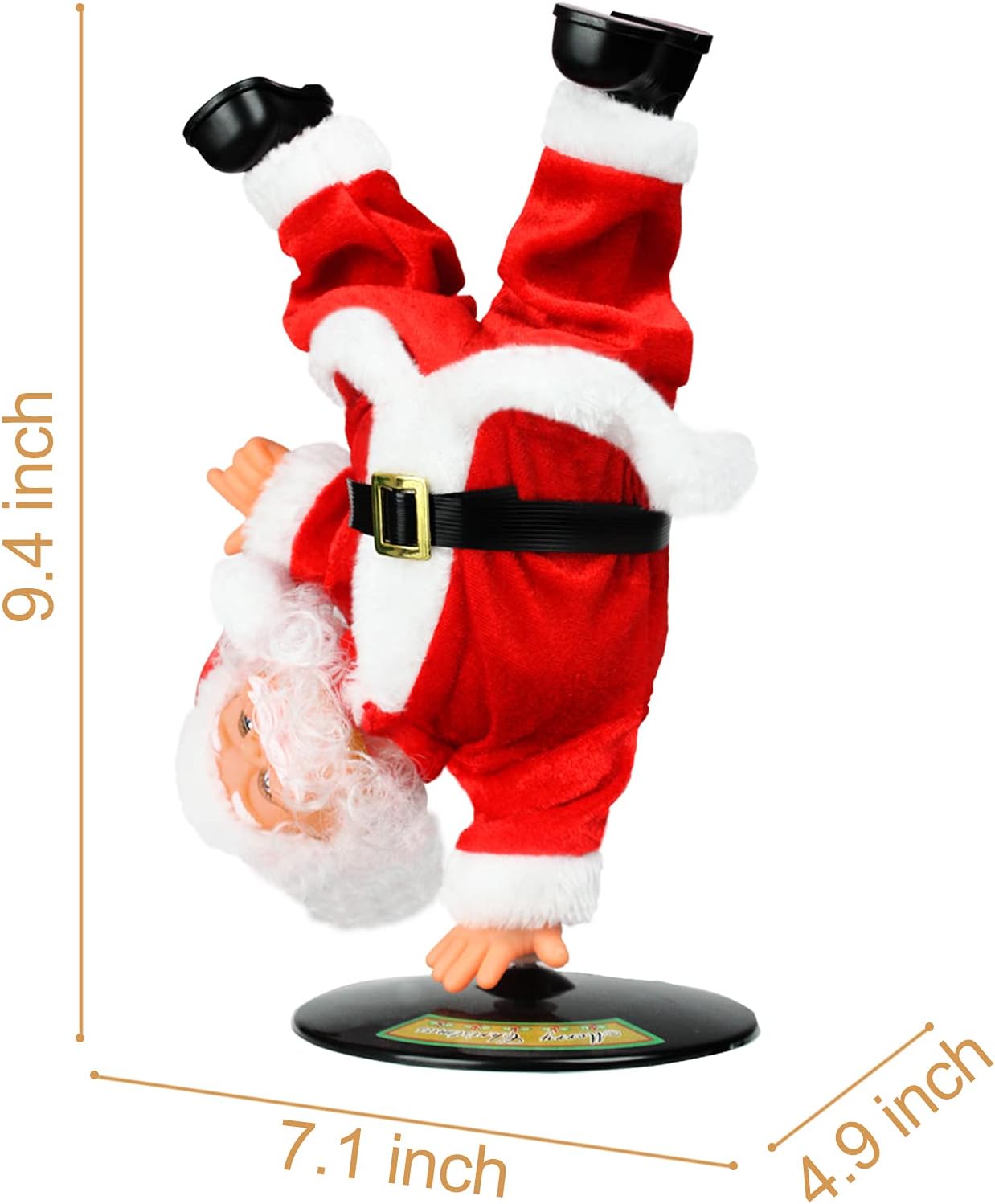 SdeNow Papá Noel cantando bailando, Papá Noel giratorio invertido de Navidad, muñecos musicales eléctricos de Navidad, juguetes de peluche