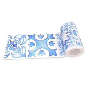 Serenity Fair – Cinta Washi con patrón de azulejos italianos, cinta adhesiva washi decorativa de inspiración marroquí azul y blanca reposicionable, Serenity Fair – Cinta Washi con patrón de azulejos italianos, cinta adhesiva washi decorativa de inspiración marroquí azul y blanca reposicionable,