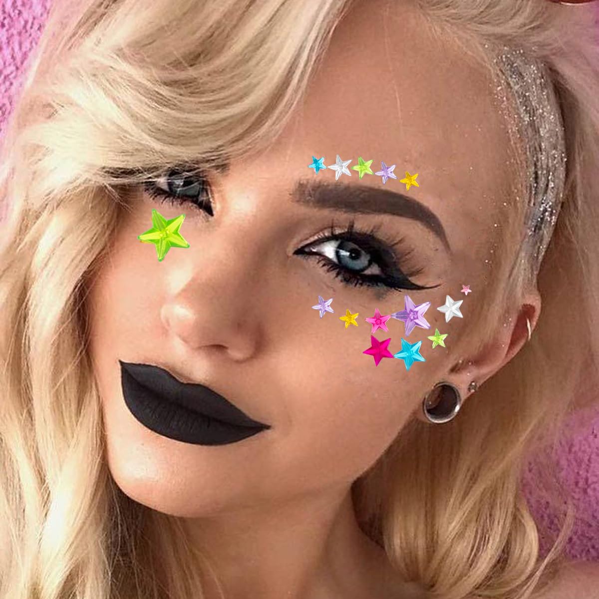 Calcomanías autoadhesivas de diamantes de imitación para Halloween, fiestas, tatuajes, arcoíris, cuerpo, cara, ojos, cabello, accesorios de festival