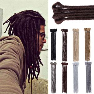 Extensiones de rastas cortas de 12 pulgadas, 5 hebras, suaves hechas a mano, rastas de ganchillo para hombres, reggae hip-pop, marrón oscuro Extensiones de rastas cortas de 12 pulgadas, 5 hebras, suaves hechas a mano, rastas de ganchillo para hombres, reggae hip-pop, marrón oscuro