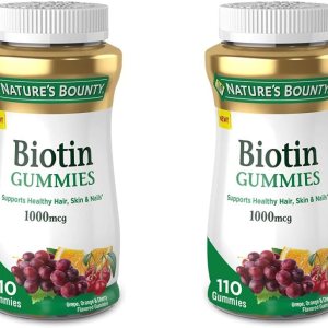 Nature’s Bounty Biotina, suplemento vitamínico, apoya la salud del cabello, la piel y las uñas, gomitas con sabor a frutas, 1000 mcg, 110 unidades Nature’s Bounty Biotina, suplemento vitamínico, apoya la salud del cabello, la piel y las uñas, gomitas con sabor a frutas, 1000 mcg, 110 unidades