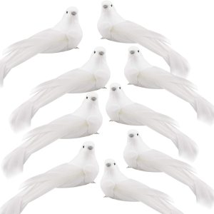 24 adornos de árbol de paloma de Navidad, palomas blancas artificiales con clip, decoración de plumas de espuma realista para decoración del hogar, 24 adornos de árbol de paloma de Navidad, palomas blancas artificiales con clip, decoración de plumas de espuma realista para decoración del hogar,