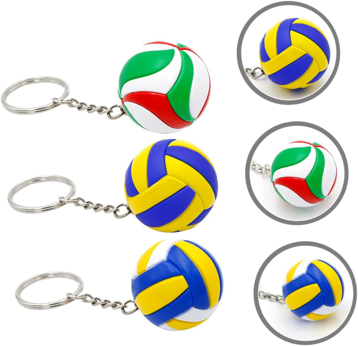 Veemoon 3 llaveros de voleibol para niños, llaveros para mochilas, accesorios de mochila, llaveros de voleibol, adorables llaveros de voleibol,