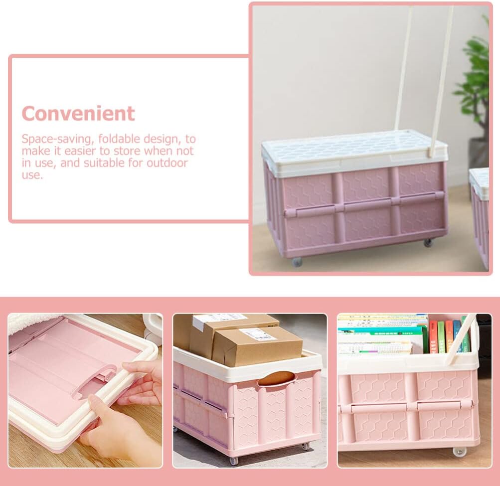 Alipis Carrito de comestibles plegable con ruedas, carrito plegable utilitario, carrito de compras para viajes, compras, almacenamiento en