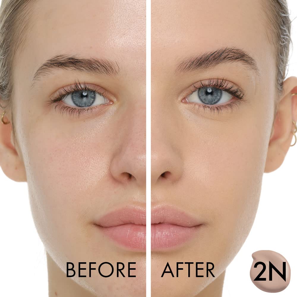 Veil Cosmetics Base líquida Sunset Skin  2N  Cobertura para construir  Resistente al agua, hipoalergénica, sin aceite, libre de crueldad animal y