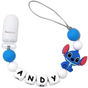 Personalized Pacifier Clip with Name, Custom Chain Clip for Baby Shower Gift (Stitch) Personalized Pacifier Clip with Name, Custom Chain Clip for Baby Shower Gift (Stitch)