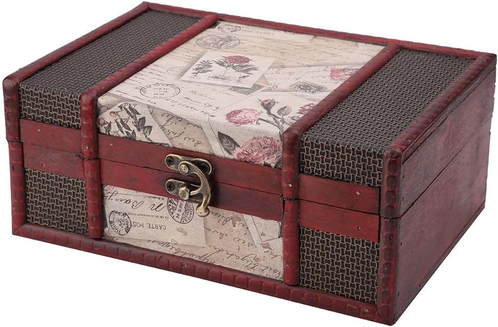 Caja de recuerdos vintage, cajas de cigarros vacías estilo antiguo, decoración exhibiciones de manualidades, almacenamiento de fotos de madera para