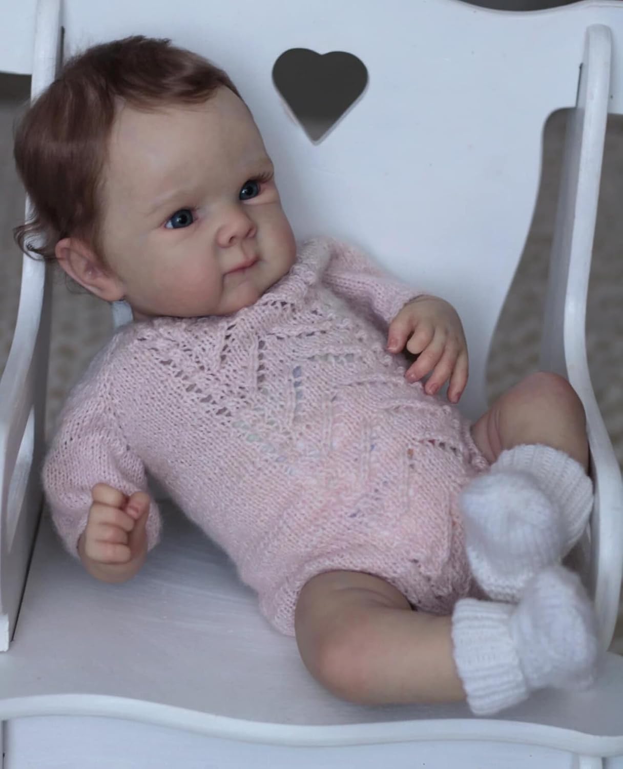 Pinky – Muñeca realista de bebé Reborn de 18 pulgadas de vinilo de silicona de vinilo realista para recién nacidos, regalo para niños a partir de 3