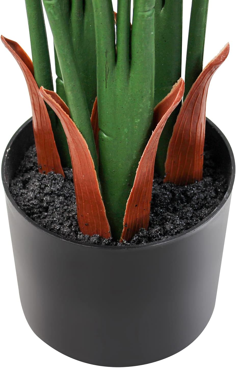Palmera artificial, planta falsa de 4 pies de alto con maceta de plástico para decoración de oficina y hogar, planta artificial decorativa para